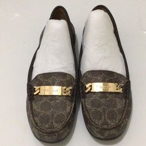 Coach leather shoes new size 8 Brown with gold tag